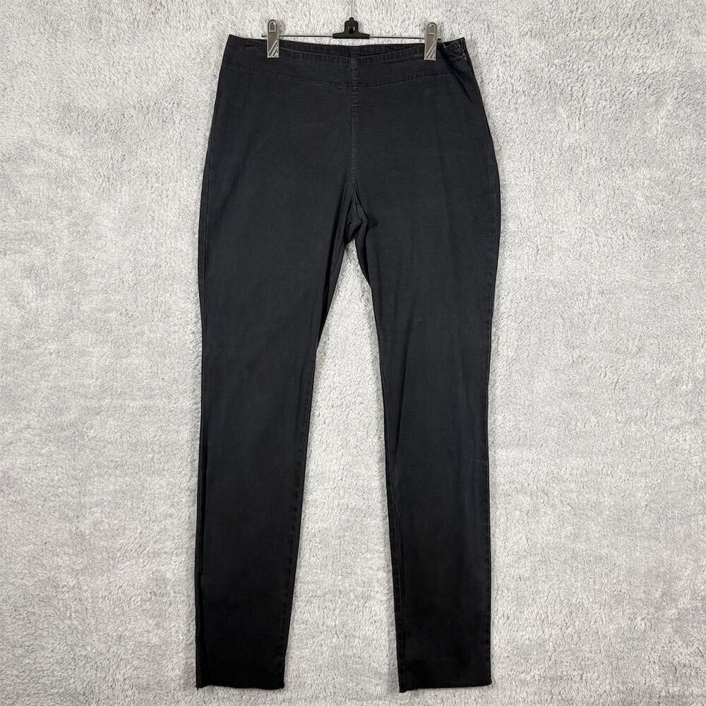 James Perse Raw Hem Skinny Side Zip Twill Trouser Size L Gray Stretch Cotton